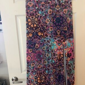 Artisan Ny Blue and Pink Maxi Pencil Skirt with Slit